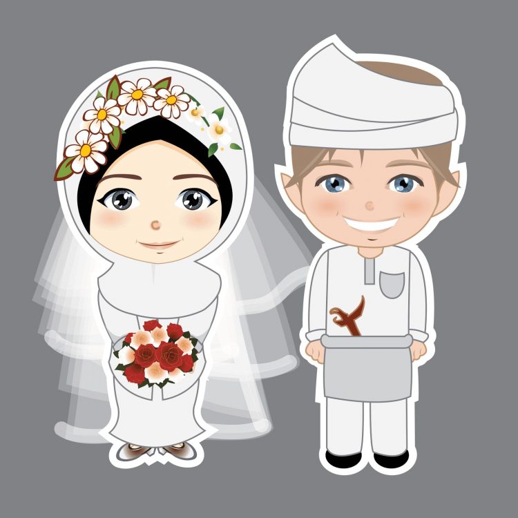 karikatur pernikahan muslimah